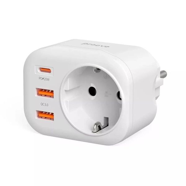 Proove Multifunctional Socket PD-01 EU 1AC розетка розгалужувач 2USB +Type-C 266 фото