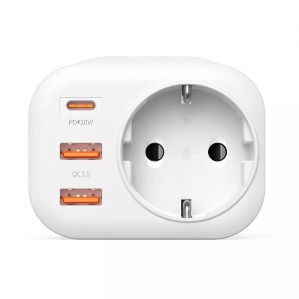 Proove Multifunctional Socket PD-01 EU 1AC розетка розгалужувач 2USB +Type-C 266 фото