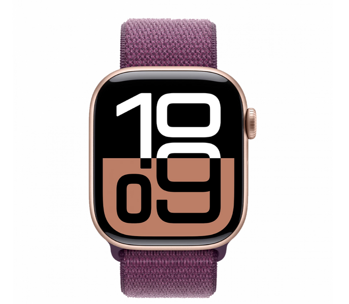 Apple Watch Series 10 42mm Rose Gold Aluminium Case with Plum Sport Loop (MWWK3) 4456 фото