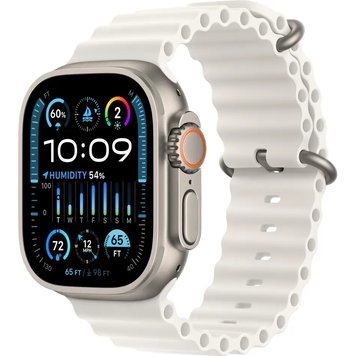 Apple Watch Ultra 2 GPS + Cellular 49mm Titanium Case with White Ocean Band (MREJ3 329 фото