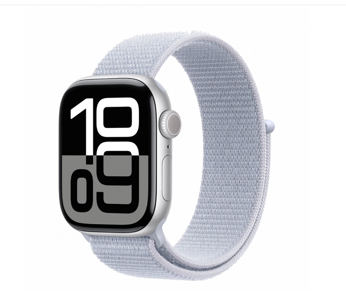 Apple Watch Series 10 42mm Silver Aluminium Case with Blue Cloud Sport Loop (MWWD3) 66643 фото