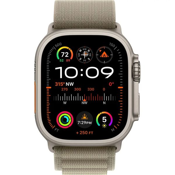 Apple Watch Ultra 2 GPS + Cellular 49mm Titanium Case with Olive Alpine Loop - Medium 557 фото