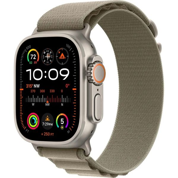 Apple Watch Ultra 2 GPS + Cellular 49mm Titanium Case with Olive Alpine Loop - Medium 557 фото