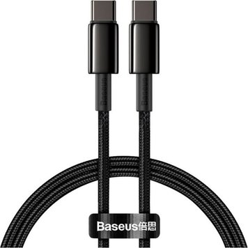 Кабель Baseus Tungsten Gold Fast Charging Data Cable Type - C to Type - C 100W 1m Black 286 фото