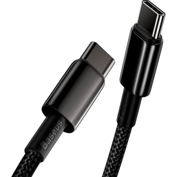 Кабель Baseus Tungsten Gold Fast Charging Data Cable Type - C to Type - C 100W 1m Black 286 фото