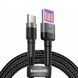 Кабель Baseus Cafule HW Quick Charging Data cable For Type-C 40W 1m Gray Black 289 фото 1