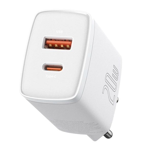 Блочок Baseus Compact Quick Charger U+C 20W EU White 292 фото