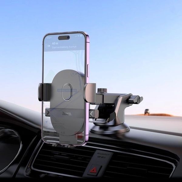 Aвтотиримач Hoco H19 Mighty one-button car holder 360 фото