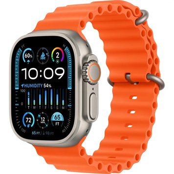 Apple Watch Ultra 2 GPS + Cellular 49mm Titanium Case with Orange Ocean Band (MREH3) 52 фото