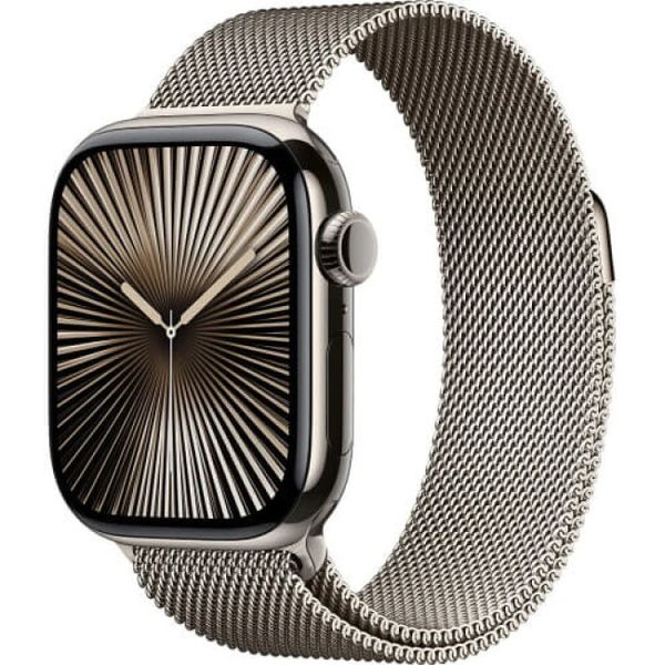 Apple Watch Series 10 46mm Natural Titanium Case with Natural Milanese Loop M/L (MWYC3) 56767 фото